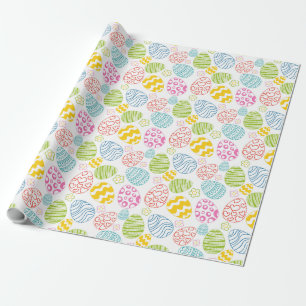 Colourful Easter Eggs Illustration Happy Easter Wrapping Paper