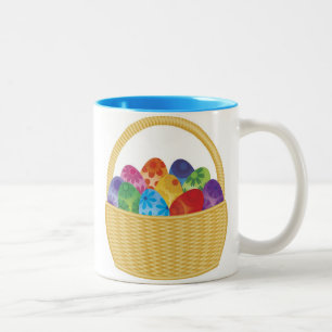 Colourful Easter Eggs in Basket Mug