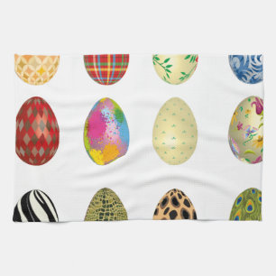 colourful easter eggs kitchen towel