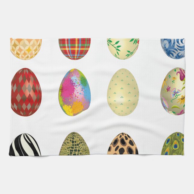 colourful easter eggs kitchen towel (Horizontal)