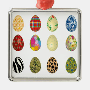 colourful easter eggs metal ornament