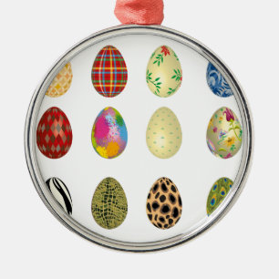 colourful easter eggs metal ornament