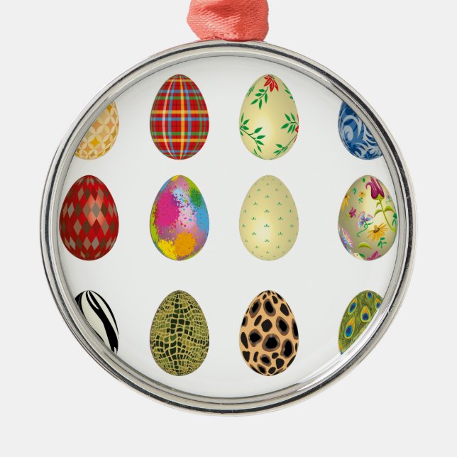 colourful easter eggs metal ornament (Front)