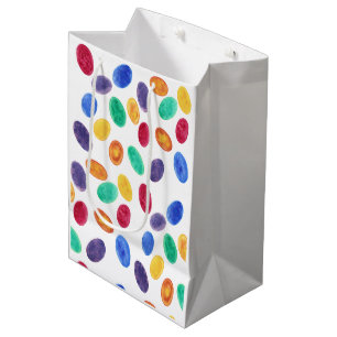 Colourful Easter Eggs on White Gift Bags