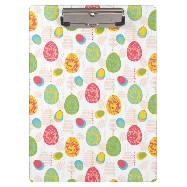Colourful Easter Eggs Pattern Clipboard (Front)