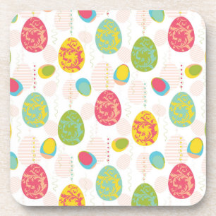 Colourful Easter Eggs Pattern Coaster