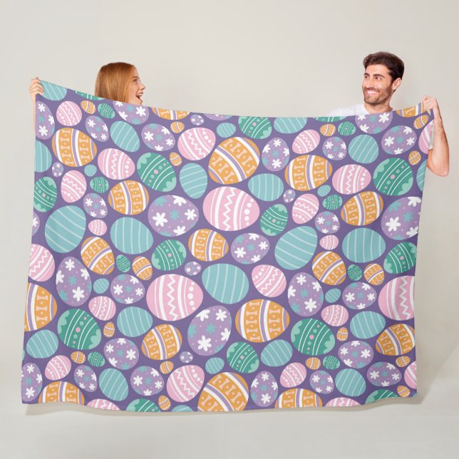 Colourful Easter Eggs Pattern Fleece Blanket (In Situ)