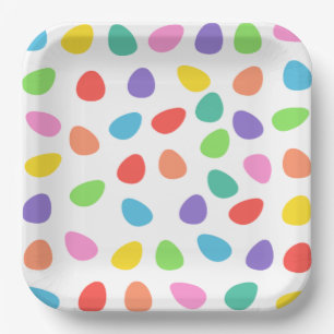 Colourful Easter Eggs Pattern Paper Plate