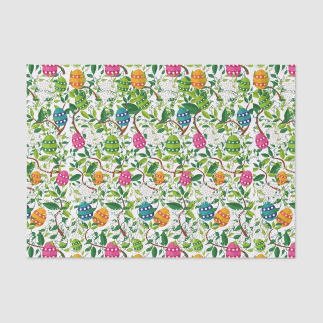 Colourful Easter Eggs Pattern Tissue Paper (Front)