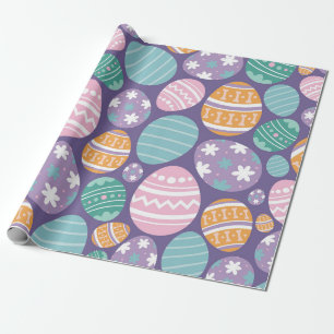Colourful Easter Eggs Pattern Wrapping Paper