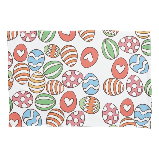 Colourful Easter Eggs Pillow Case – Spring Holiday (Front)