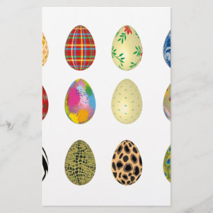 colourful easter eggs stationery