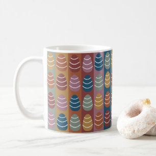 Colourful Easter Eggs Stripes Pattern Happy Easter Coffee Mug