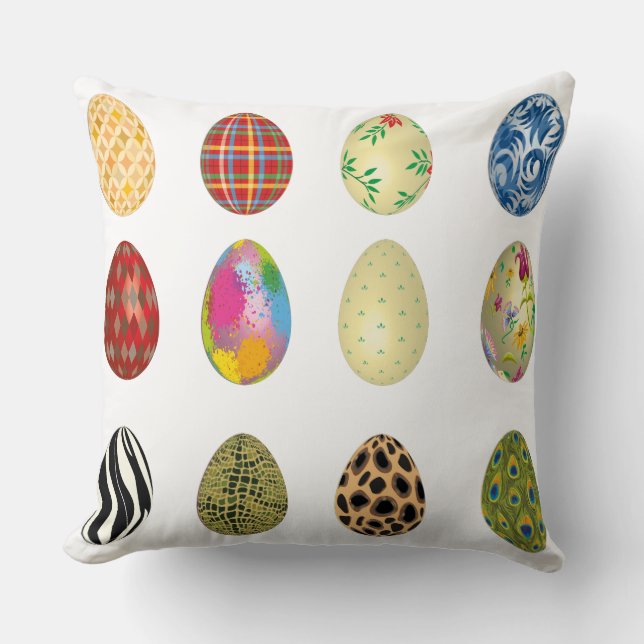 colourful easter eggs throw pillow (Front)