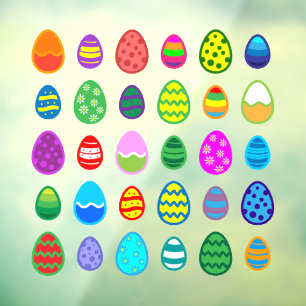 Colourful Easter Eggs Window Cling