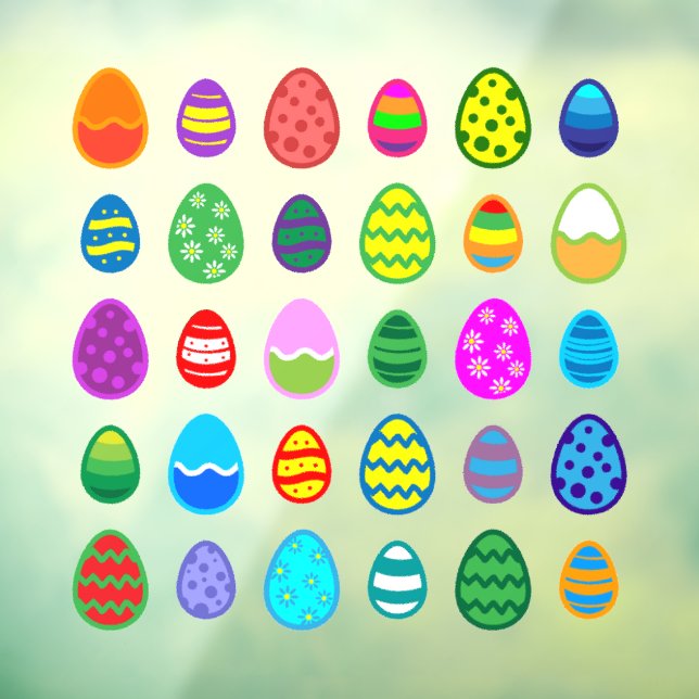 Colourful Easter Eggs Window Cling (Sheet 3)