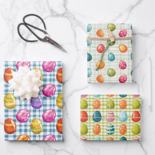 Colourful Easter Eggs Wrapping Paper Sheet