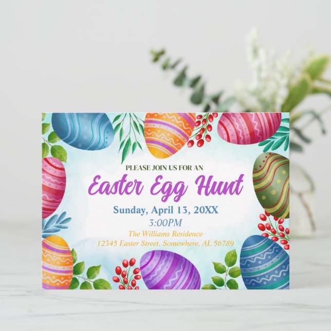 Colourful Easter Invitation (Standing Front)