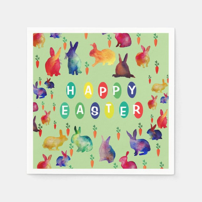 Colourful Easter  Paper Napkins (Front)