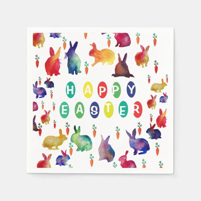 Colourful Easter  Paper Napkins (Front)