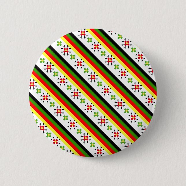 Colourful eastern folk pattern license plate frame 2 inch round button (Front)