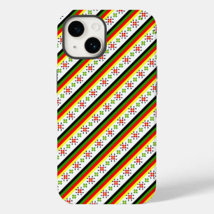 Colourful eastern folk pattern license plate frame Case-Mate iPhone 14 case