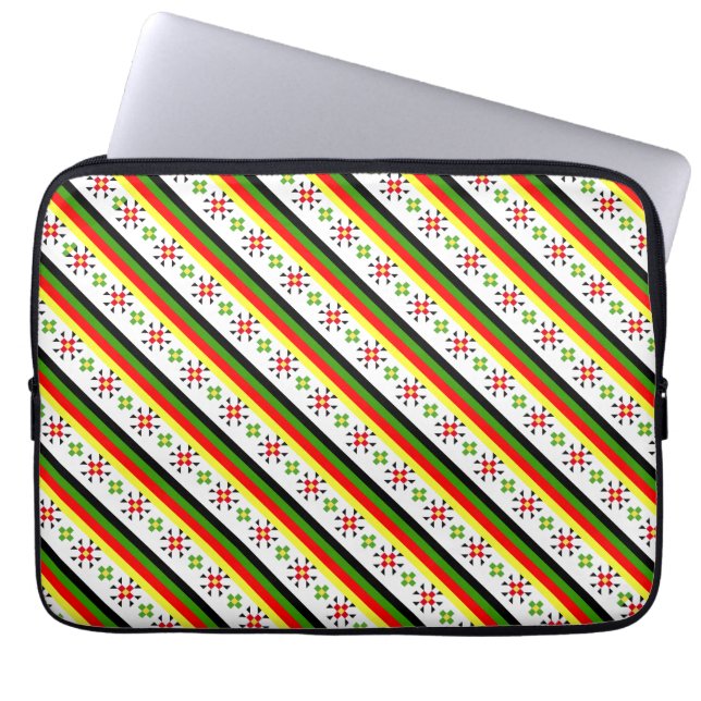 Colourful eastern folk pattern license plate frame laptop sleeve (Front)
