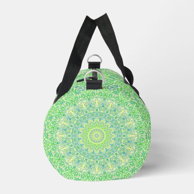 Colourful Eclectic Groovy Hippie Boho Funky Mandal Duffle Bag (Left)