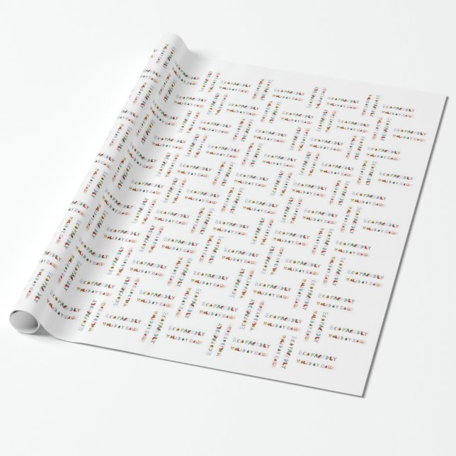 Colourful Eco Friendly Holiday Season Wrapping Paper (Unrolled)