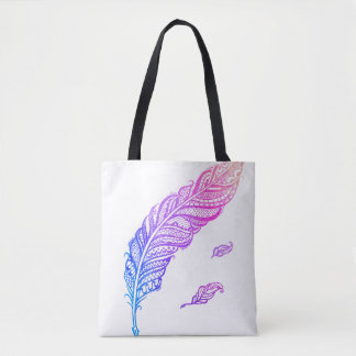 Colourful Edgy & Chic Intricate Lace Feather Tote Bag