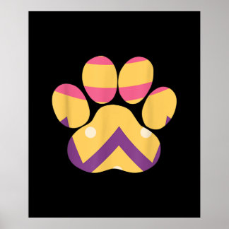 Colourful Egg Easter Paw Funny Dog Cat Lovers Gift Poster