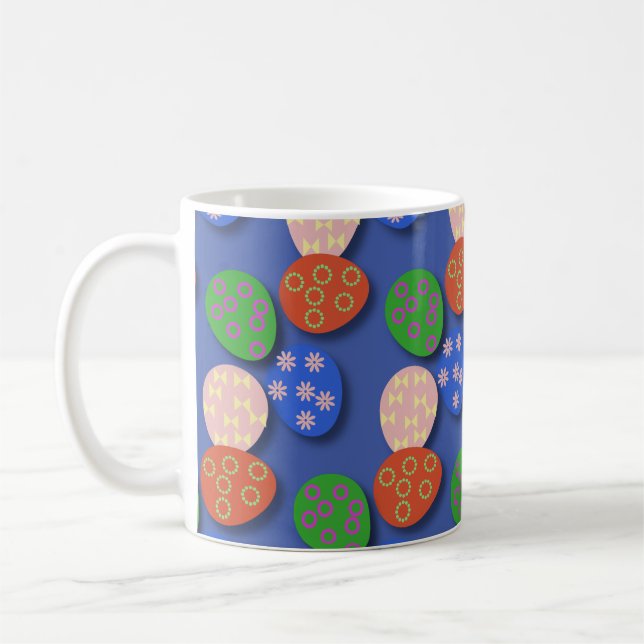 Colourful Egg Patterned Coffee Mug (Left)
