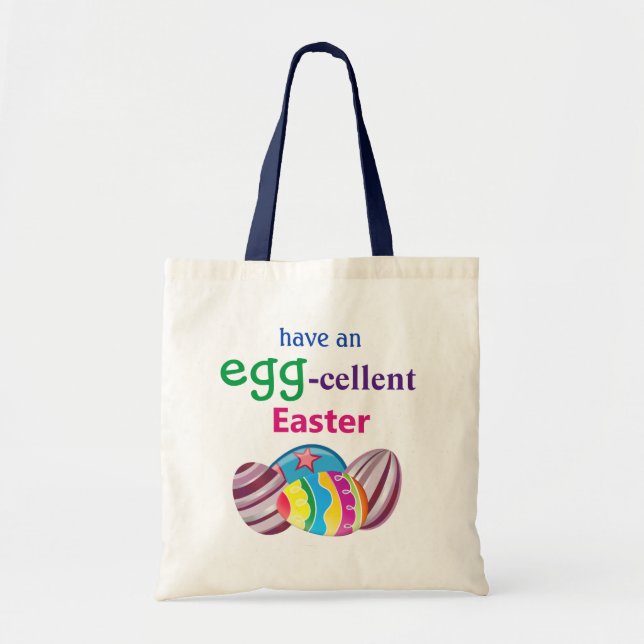 Colourful EGGcellent Easter Egg Tote Bag (Front)