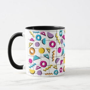 Colourful Eighties 80's Retro Geometric Pattern Mug