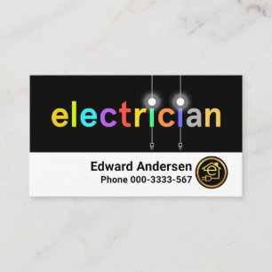 Colourful Electric Light Bulbs Lighting Business Card