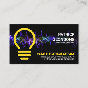 Colourful Electric Lightning Zapping Lightbulb  Business Card