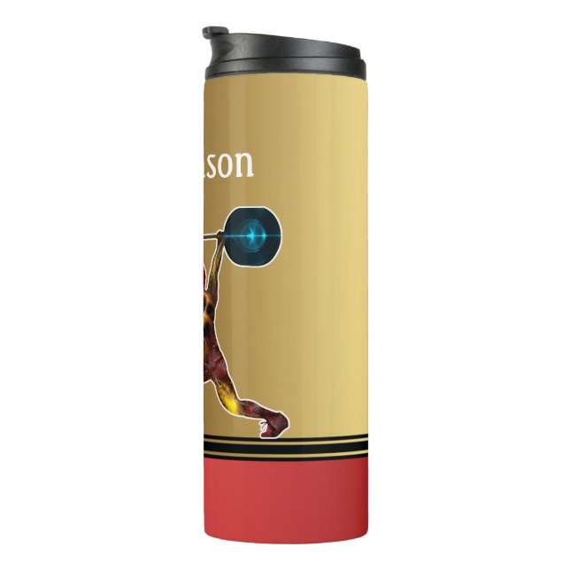Colourful Electrified Bodybuilder personalize Thermal Tumbler (Rotated Right)