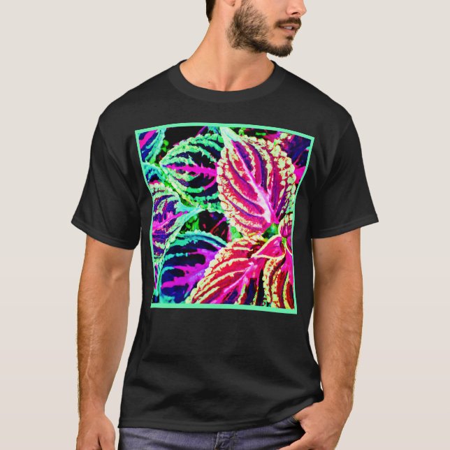 Colourful Elegance Leaves Pattern T-Shirt (Front)