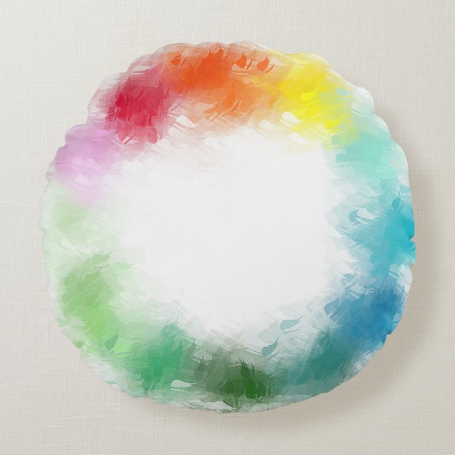Colourful Elegant Blank Template Custom Modern Round Pillow (Front)