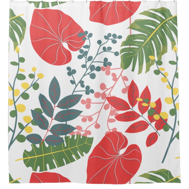 Colourful elegant botanical pattern green red  (Front)