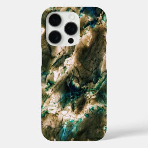 Colourful Elegant Marble Tan Brown and Aqua iPhone 16 Pro Case
