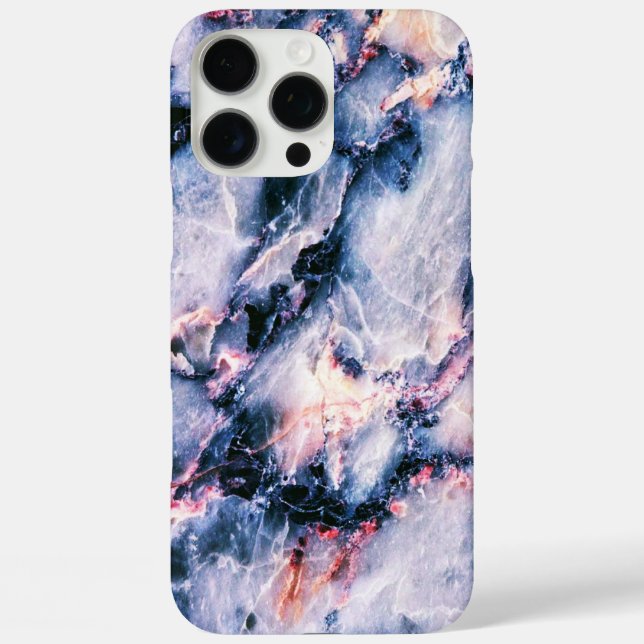 Colourful Elegant Marble White Blue and Pink Case-Mate iPhone Case (Back)