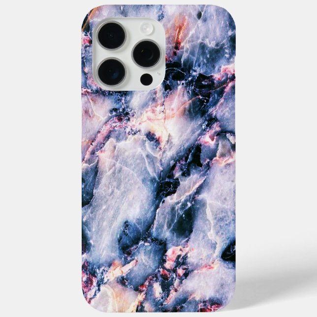Colourful Elegant Marble White Blue and Pink Case-Mate iPhone Case (Back)