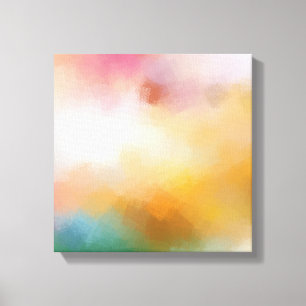 Colourful Elegant Modern Abstract Art Red Yellow Canvas Print