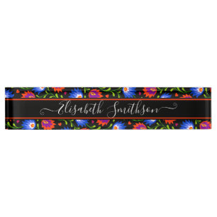 Colourful Elegant Professional Bold Bohemian Flora Nameplate