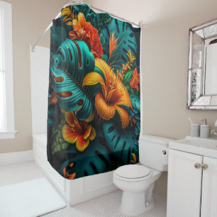 Colourful Elegant Tropical Leaves and Flowers
