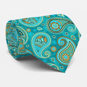 Colourful elegant vintage paisley pattern tie