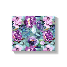 colourful elegant watercolor floral canvas art