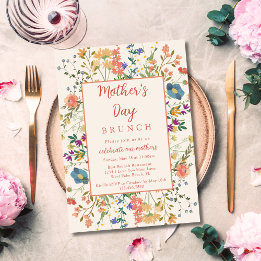 Colourful Elegant Wildflowers Mother's Day Brunch Invitation