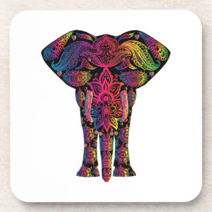 Colourful elephant cartoon coaster
